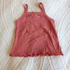 Old Navy 2T pink ribbed floral tank top